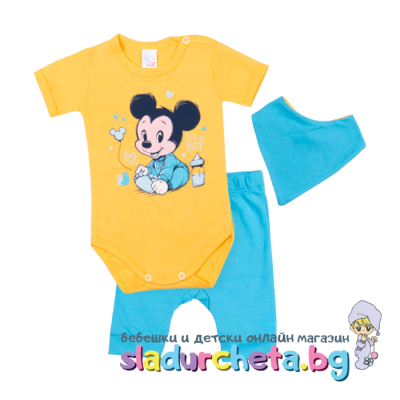 Комплект от 3 части Светли - боди, потур и бандан