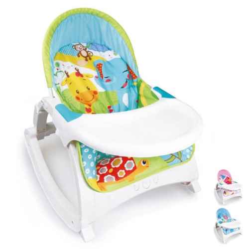 Бебешки шезлонг 2в1 Raya Toys с музика и вибрация, Зелен