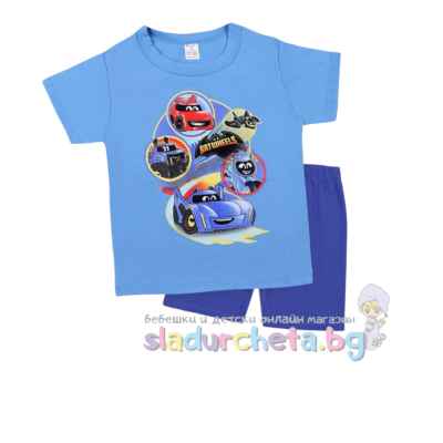 Детска пижама Светли, Бат-коли в син/ индиго