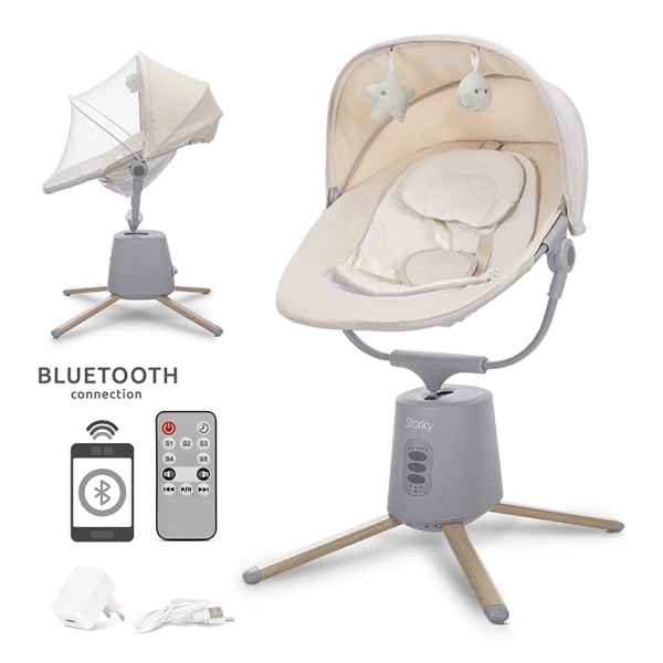 Бебешки електрически шезлонг с люлеене Lorelli Storky, Beige-aU9lm.jpeg