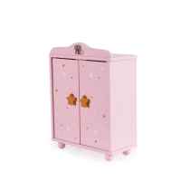 Дървен гардероб за кукли с 3 закачалки Moni toys розов-ab69J.jpg