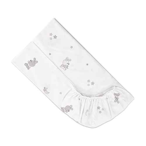 Чаршаф с ластик Lorelli 60/120 + 15 см, Little rabbits Сиво