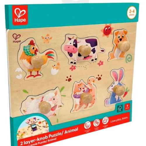 Дървен пъзел Hape, Животни от фермата