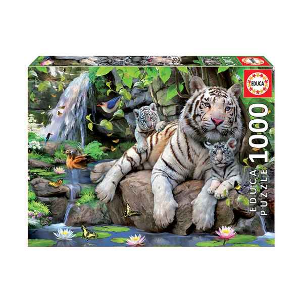 Пъзел Educa, Бенгалски бели тигри, 1000 части-bMb0G.jpeg