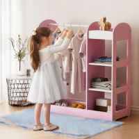 Детска стойка за дрехи с огледало Ginger Home, розова-bT22Y.jpeg