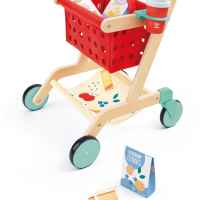 Дървен комплект за игра 2 в 1 Hape, Пазарска количка и кошница-bUUCW.jpeg