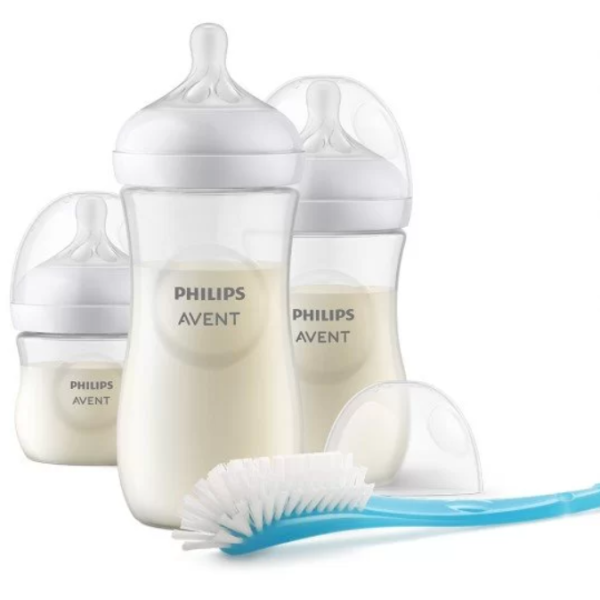Комплект Philips AVENT с 3 шишета за хранене Natural Response, 0м+, 1м+, 3м+, с биберони без протичане и четка за почистване-babV1.png
