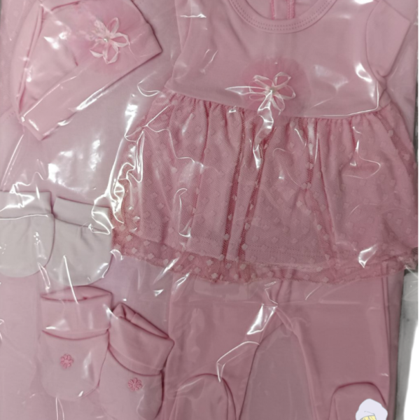 Комплект за изписване Светли, Дантела с цвете в розово-bej7f.png