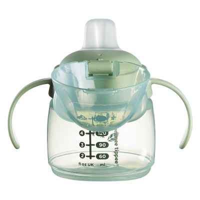 Неразливаща се чаша Tommee Tippee Soft Spout, BACSHIELD, с дръжки, зелена с Бухал, 150 мл, 4м+