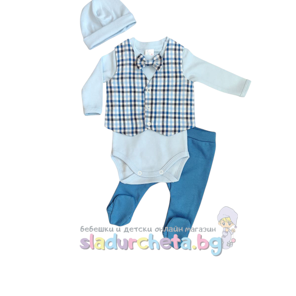 Бебешки комплект Светли, Синьо райе-bqZQH.png