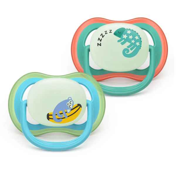2 бр. Залъгалки Philips Avent Ultra Air Night 6-18м хамелеон и маймунка, сини-cRl1f.jpeg