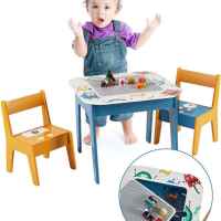 Комплект детска двустранна маса с 2 стола за редене на конструктори тип LEGO GINGER, GHOSTS-cWF3k.jpg