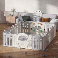 Бебешка ограда с баскетболен кош и табло с активности Feelkids, Сива кола-cXBqt.jpeg