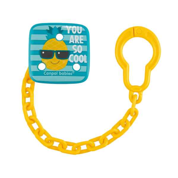 Клипс за залъгалка със синджир Canpol SO COOL, ананас-chS0s.jpg