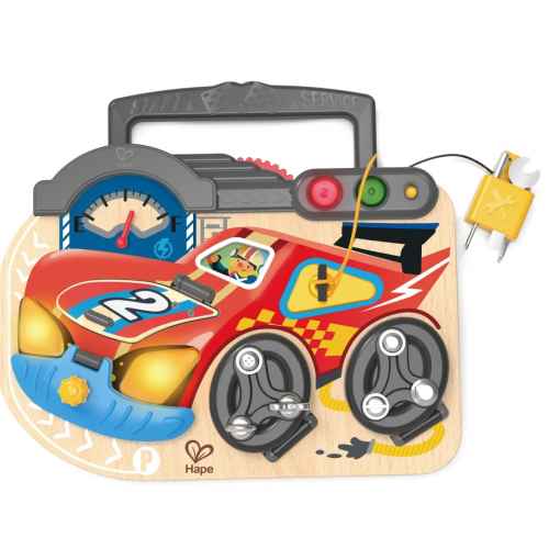 Интерактивен дървен комплект Hape, Образователна дъска, Малкият състезател