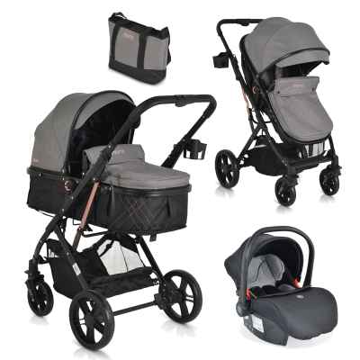 Комбинирана бебешка количка 4в1 Moni Rafaello, сив