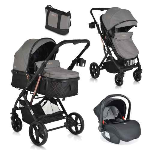 Комбинирана бебешка количка 4в1 Moni Rafaello, сив
