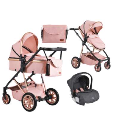 Комбинирана бебешка количка 4в1 Moni Midas, розова
