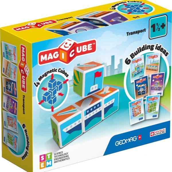 Магнитен конструктор Geomag, Magicube, Превозни средства и карти 131, 11 части-dF5Ay.jpeg