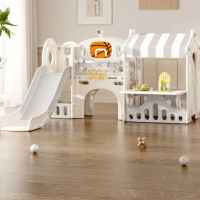 Детски център с пързалка, къща и баскетболен кош Feelkids, сив-e5YFz.jpeg