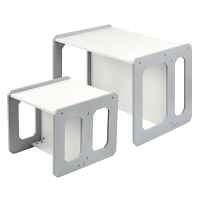 Детска маса и стола 3 в 1 Ginger Home Монтесори, дървена бяло и сиво-e9xGv.jpeg