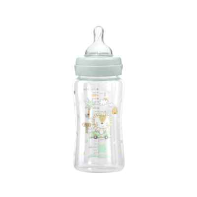 Шише стъклено Kikka Boo 240 мл Jungle King, Mint