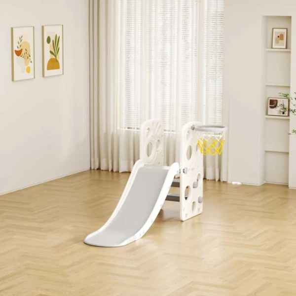 Детска пластмасова пързалка с баскетболен кош Feelkids, сива-eYM0S.jpeg