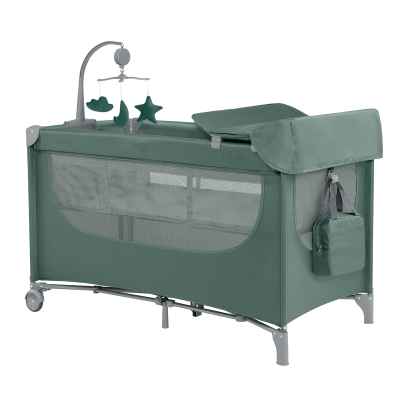 Бебешка кошара на две нива Kikka Boo Nighty Night, Green 2026
