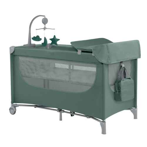Бебешка кошара на две нива Kikka Boo Nighty Night, Green 2026