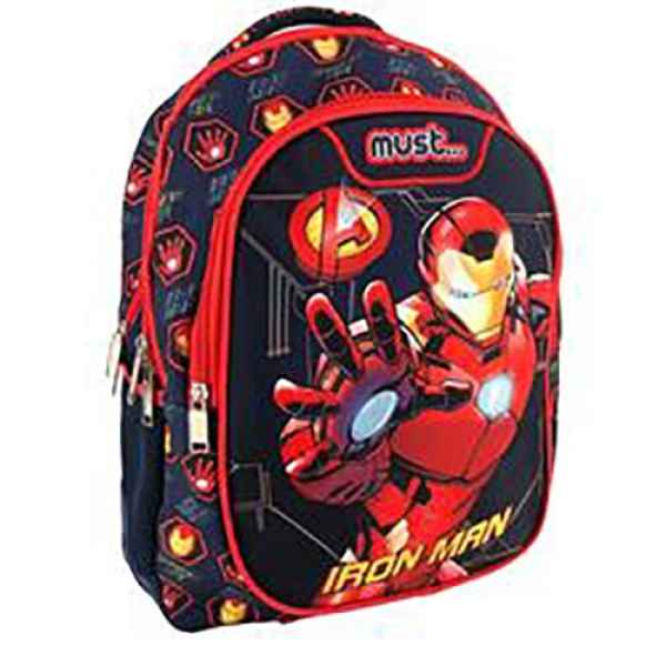 Детска раница с 3 ципа Must, Iron man-f33xR.jpeg
