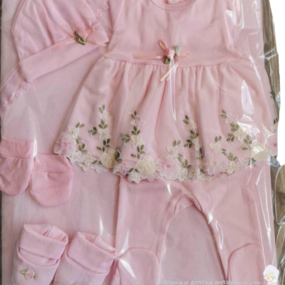 Комплект за изписване Светли, Дантела в розово