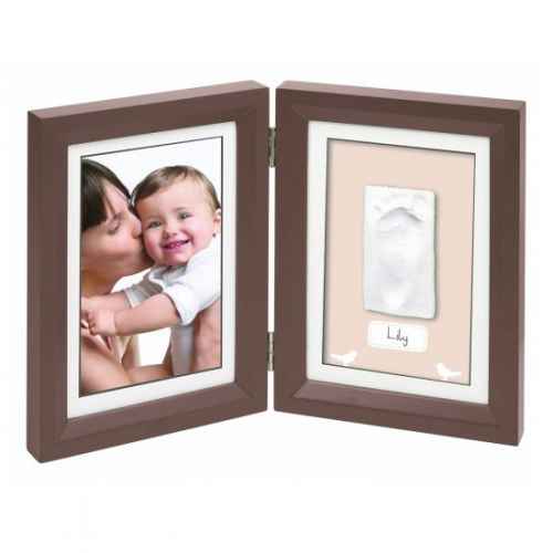 Рамка от 2 части за отпечатък и снимка Baby Art My Baby Touch, кафява