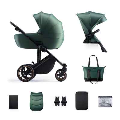 Бебешка комбинирана количка 2в1 Kinderkraft Prime 2, Dark green