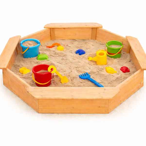 Детски дървен пясъчник Ginger Home, 8-странен модел с 4 седалки, 134.5×134.5 см-g3hbT.jpeg