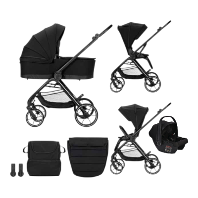 Комбинирана бебешка количка 3в1 Lorelli Venice, Black