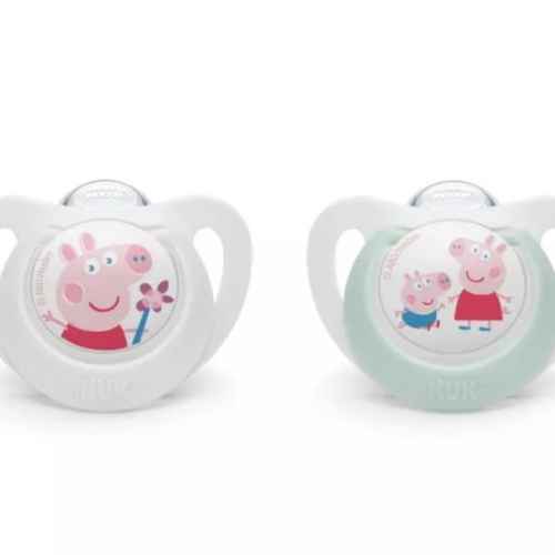 Силиконова залъгалка NUK, 18+м, Peppa Pig, 2бр.