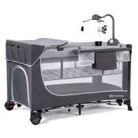 Бебешка кошара KinderKraft LEODY 2022 FULL с аксесоари, Сива-gNw8f.jpg