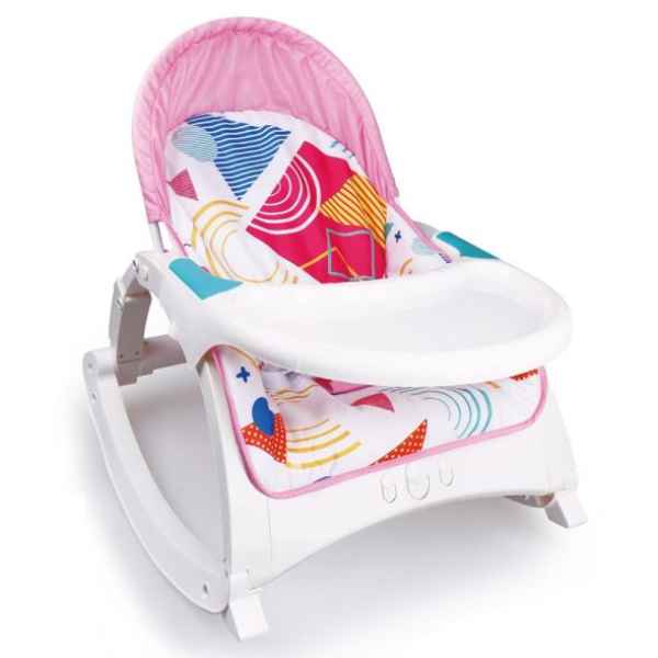 Бебешки шезлонг 2в1 Raya Toys с музика и вибрация, Розов-ghDoe.jpeg