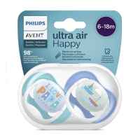 Ортодонтични залъгалки Philips AVENT Ultra Air Happy 6-18м, Надпис и Лодка за стерилизиране, 2 бр.-gzbLL.jpg