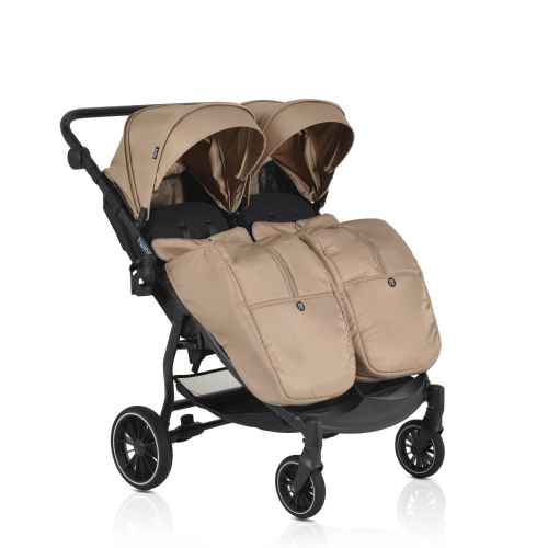 Бебешка количка за близнаци Moni TwinGo, Camel