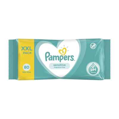 Влажни кърпички Pampers Sensitive, 80