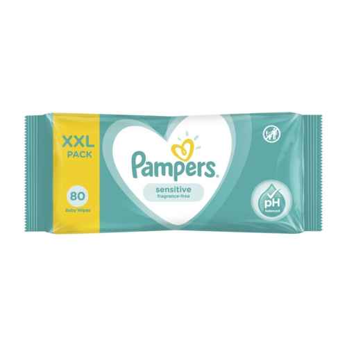 Влажни кърпички Pampers Sensitive, 80