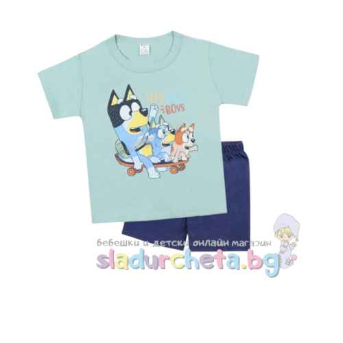 Комплект от 2 части Светли - тениска и къс панталон