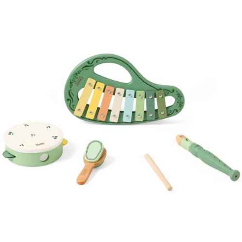 Винтидж музикален комплект от 5 части Classic World с ксилофон, дайре и флейта