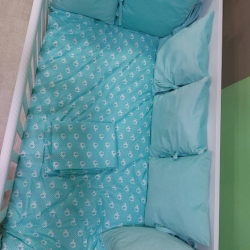 Обиколник за кошара Galix  Baby Dreams 6 бр. възглавници, мента
