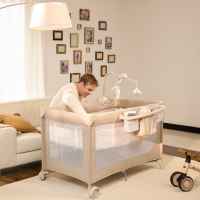 Бебешка сгъваема кошара KinderKraft LEODY UP, с аксесоари, Grey-hwisC.jpeg
