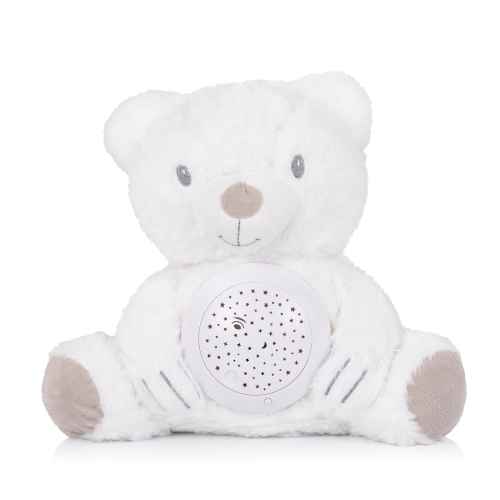 Плюшена играчка Chipolino, с проектор/ музика, Бяло мече