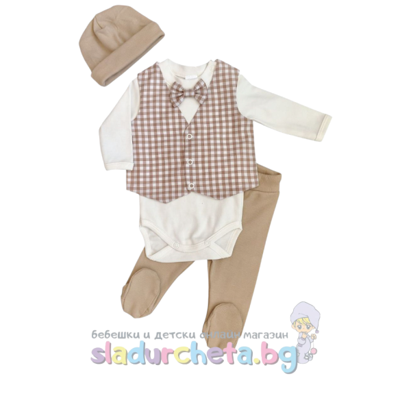 Бебешки комплект Светли, Кафяво райе-iNnUQ.png