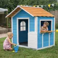 Детска дървена къща Ginger Home, двор и градина, синя-irnfM.jpeg