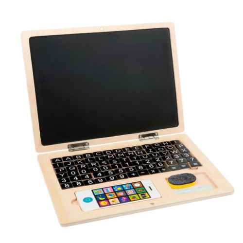 Дървен лаптоп с магнитна дъска Small Foot